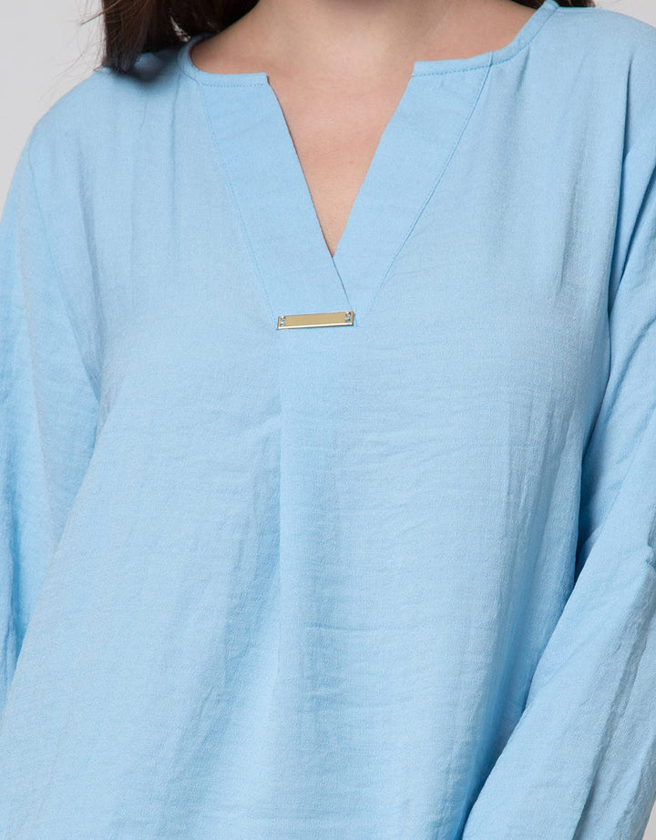 St. Yves Long Sleeve Blouse 78 Long Top Crepe Ceramic