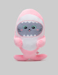 Little M Animal Plush Shark Cute Face Pink 18 Inch