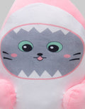 Little M Animal Plush Shark Cute Face Pink 18 Inch