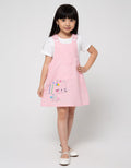 Little M Short Sleeve Midi Dress Overall Cat Aplikasi Pompom
