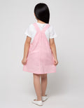 Little M Short Sleeve Midi Dress Overall Cat Aplikasi Pompom