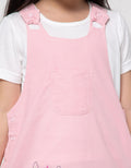 Little M Short Sleeve Midi Dress Overall Cat Aplikasi Pompom