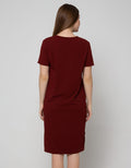 Connexion Short Sleeve Midi Dress With Buttons