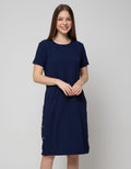 Connexion Short Sleeve Midi Dress With Buttons