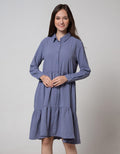 Connexion Long Sleeve Midi Dress Tiered Airflow