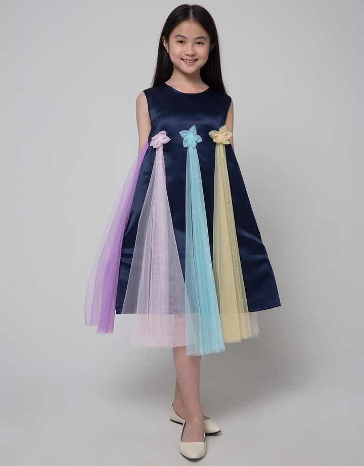 Kidz Too Short Sleeve Midi Dress Tile Geber Colorful