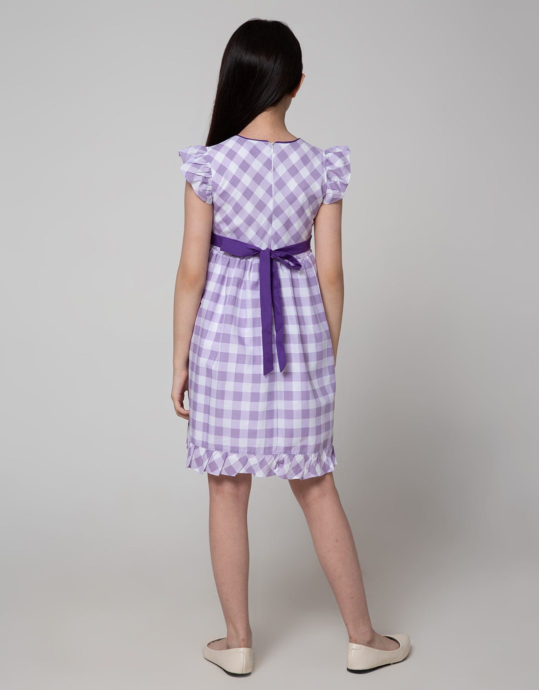 Kidz Too Short Sleeve Midi Dress Kotak Bordir Bunny