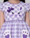 Kidz Too Short Sleeve Bunny Embroidery Square Midi Dress