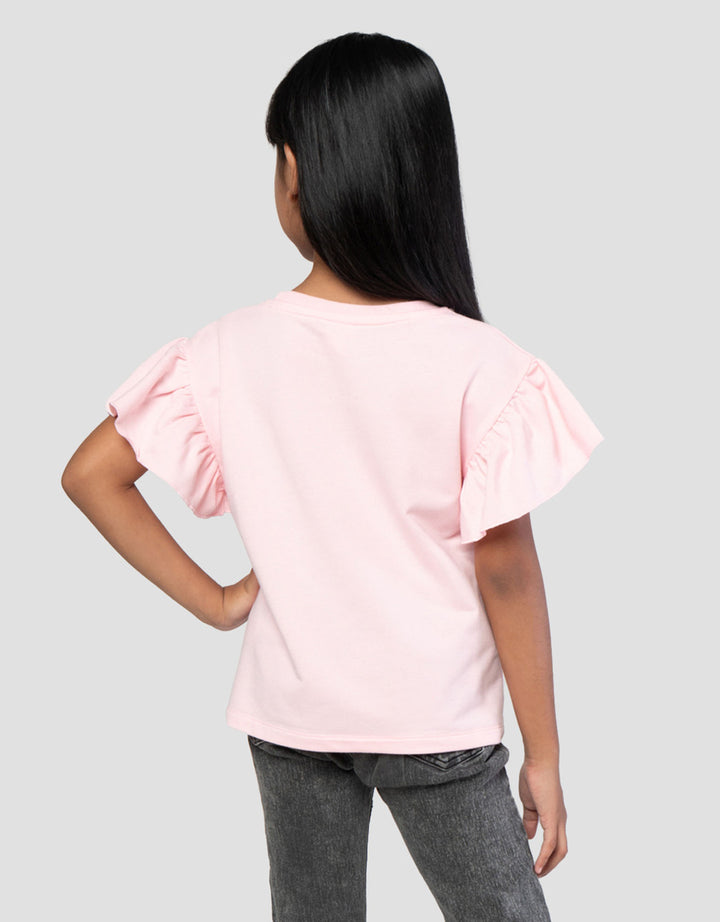 Character My Melody Lengan Ruffle Kaos Anak Perempuan