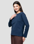 Connexion Boat Neck Enzim Kaos Lengan Panjang Wanita
