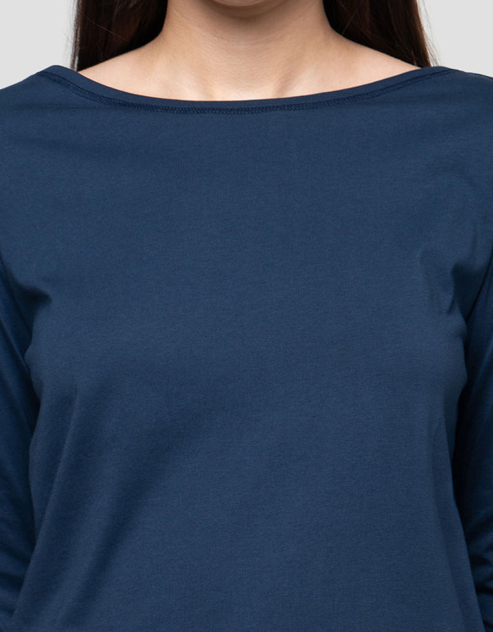 Connexion Boat Neck Enzim Kaos Lengan Panjang Wanita