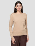 Connexion Boat Neck Enzim Kaos Lengan Panjang Wanita