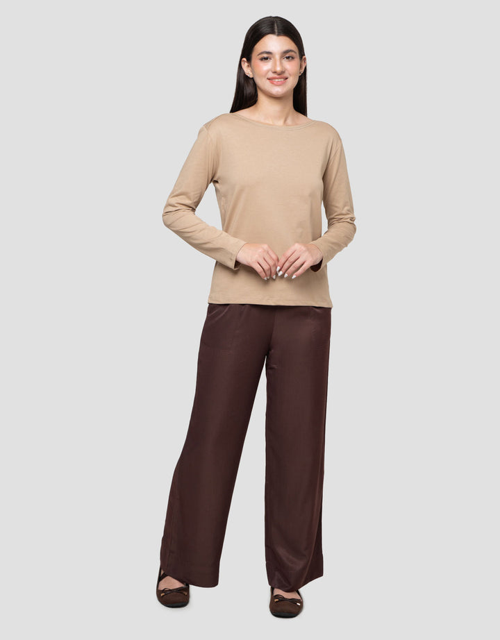 Connexion Boat Neck Enzim Kaos Lengan Panjang Wanita