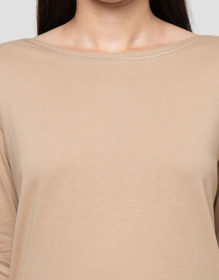 Connexion Boat Neck Enzim Kaos Lengan Panjang Wanita