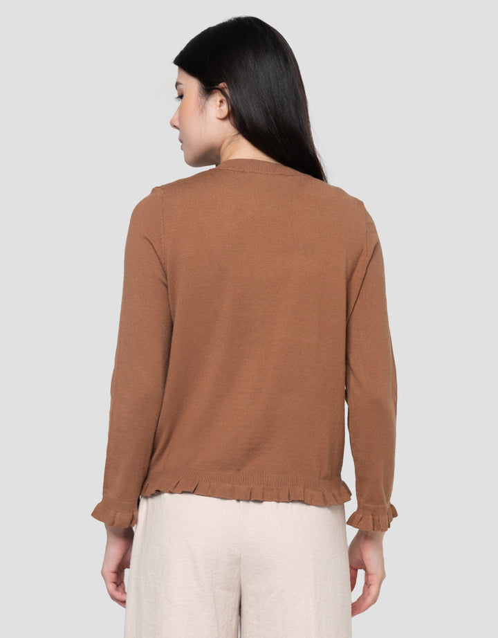 Connexion Rajut Ruffle Cardigan Wanita