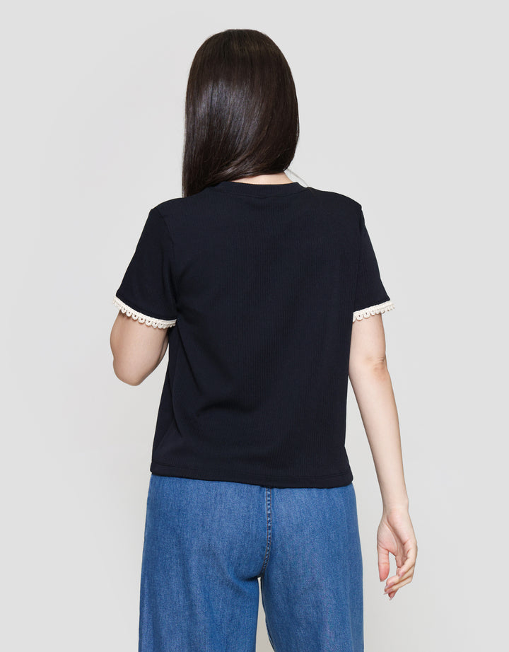 Connexion Rib With Lace Tgn Kaos Wanita