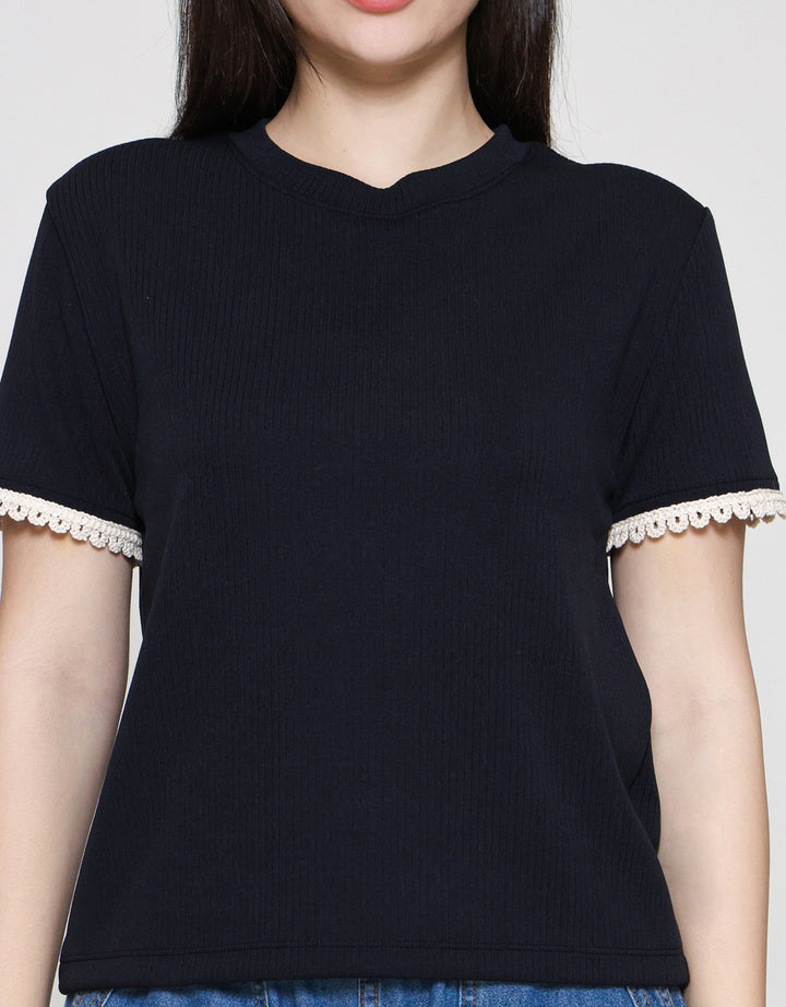 Connexion Rib With Lace Tgn Kaos Wanita