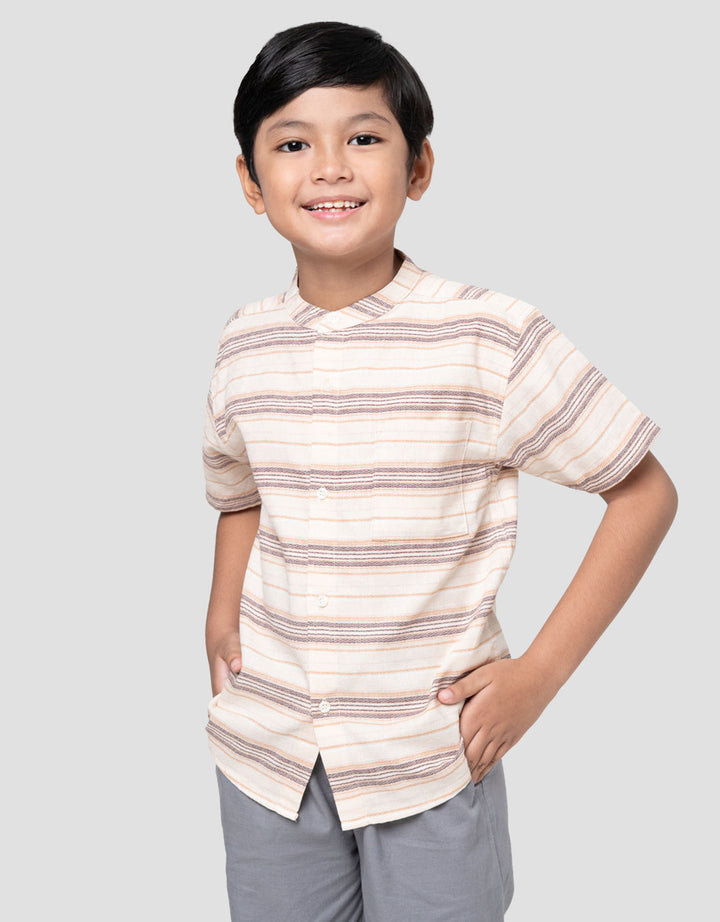Little M Salur Zigzag Kemeja Anak Laki-laki