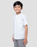 Little M Salur Linen Kemeja Anak Laki-laki