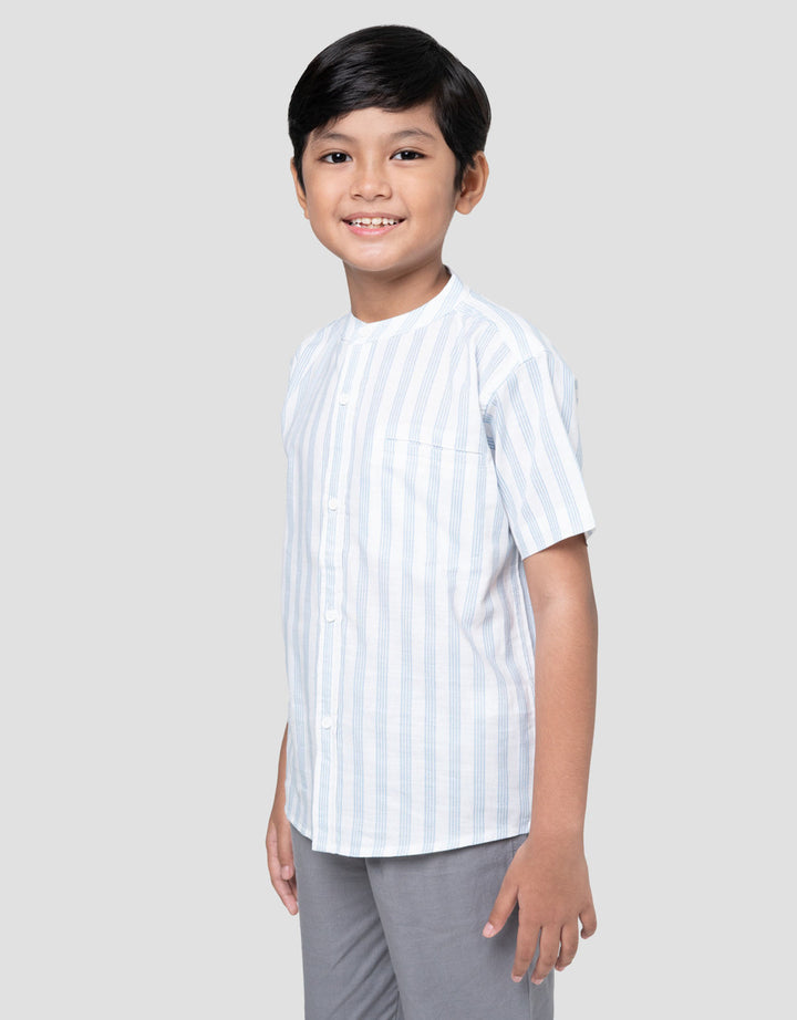 Little M Salur Linen Kemeja Anak Laki-laki
