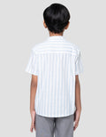 Little M Salur Linen Kemeja Anak Laki-laki