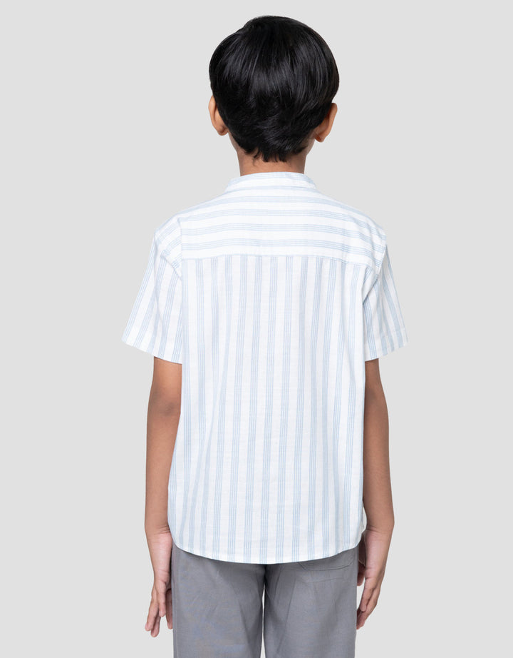 Little M Salur Linen Kemeja Anak Laki-laki