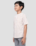 Little M Salur Linen Kemeja Anak Laki-laki