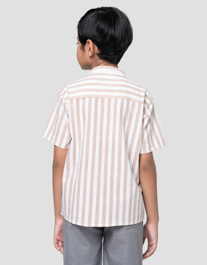 Little M Salur Linen Kemeja Anak Laki-laki
