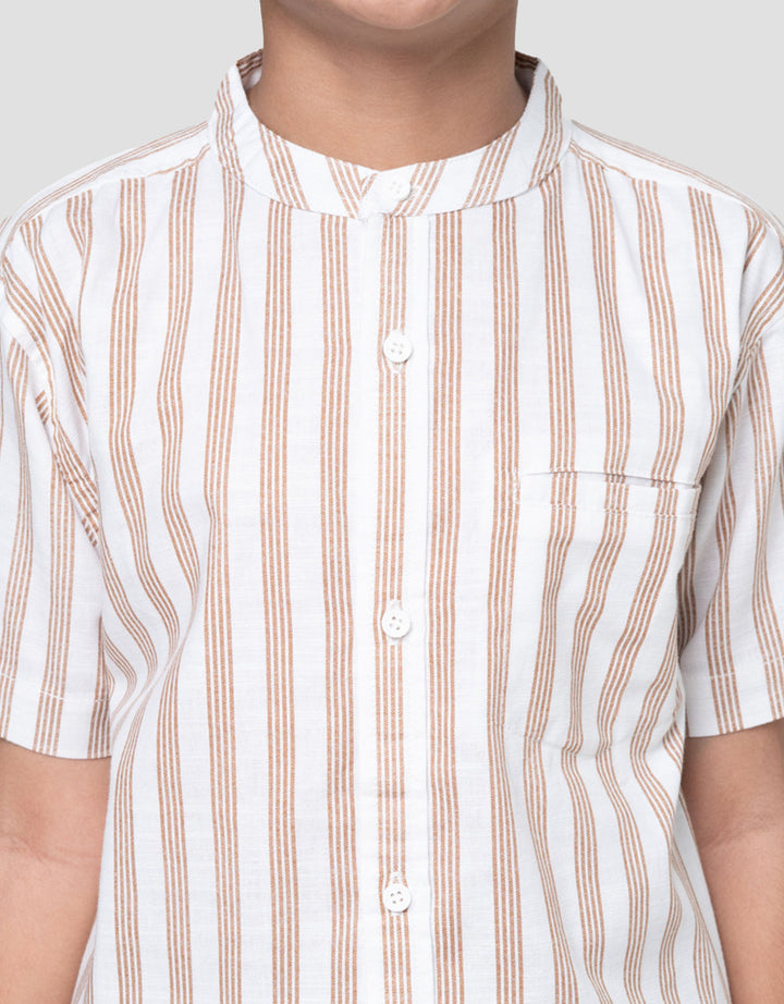Little M Salur Linen Kemeja Anak Laki-laki