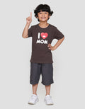 Little M I Love Mom Kaos Anak Laki-laki