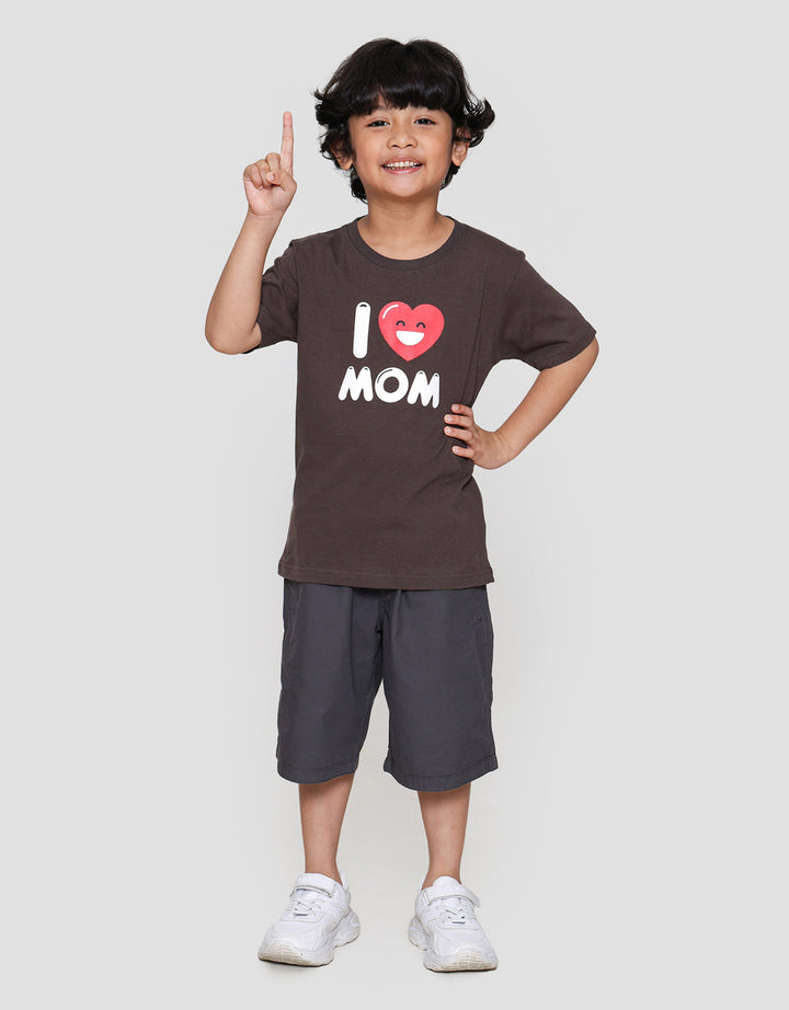 Little M I Love Mom Kaos Anak Laki-laki