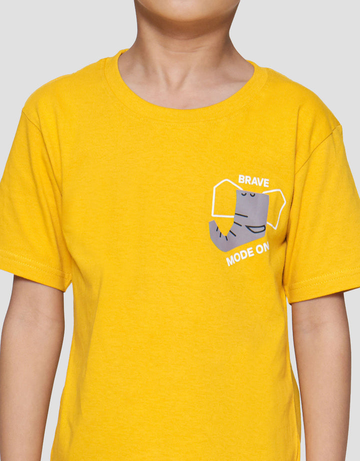 Little M Brave Mode On Kaos Anak Laki-laki