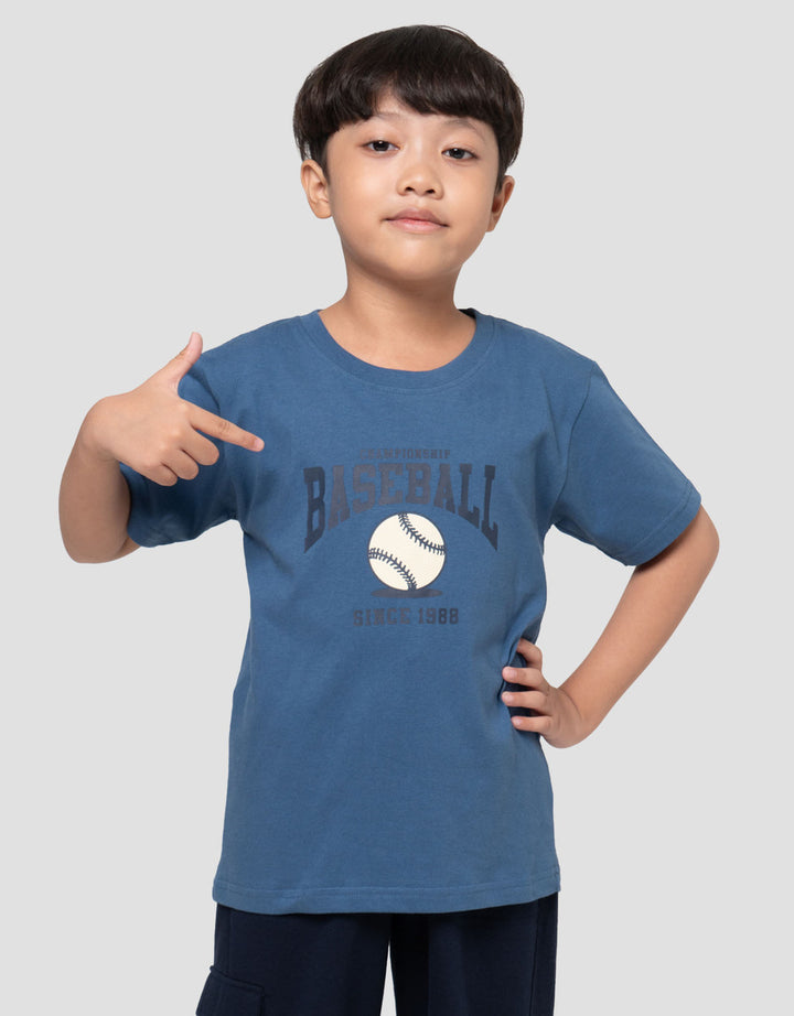 Little M Print Base Ball Kaos Anak Laki-laki