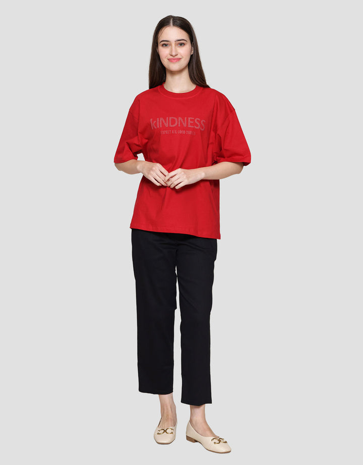 Nevada Solid Comb Kindness Kaos Oversize Wanita
