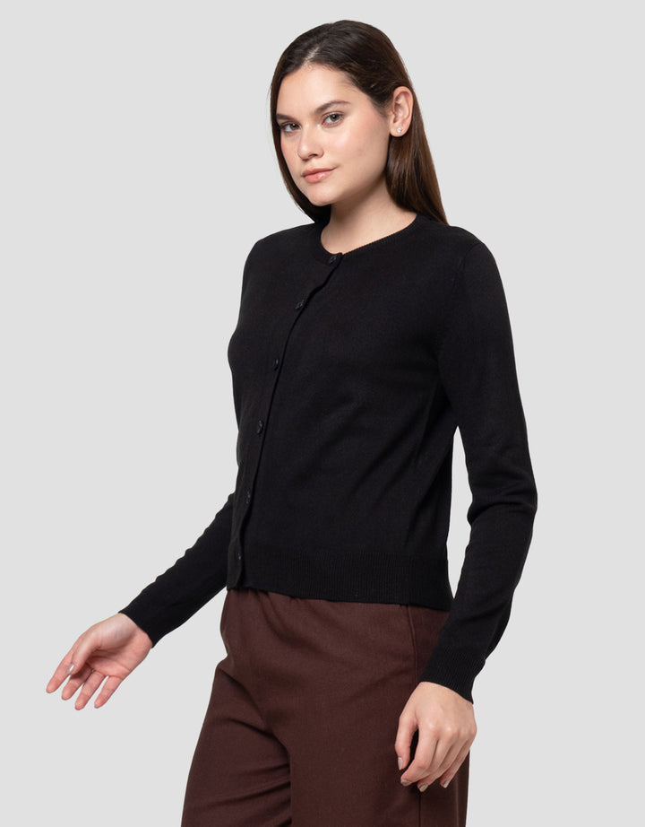 Nevada Solid Flat Knit Basic Cardigan Wanita