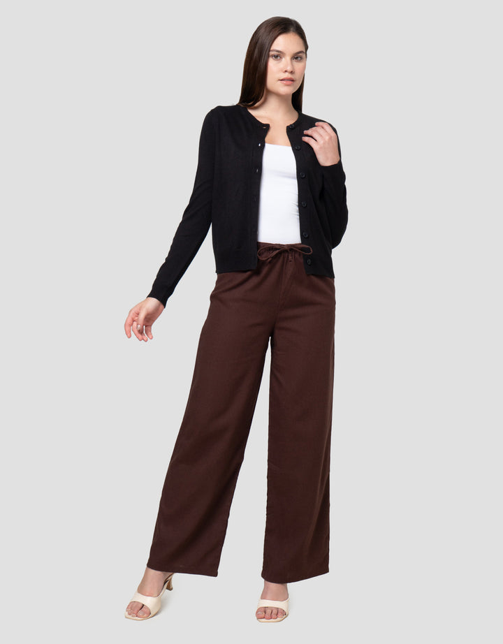 Nevada Solid Flat Knit Basic Cardigan Wanita