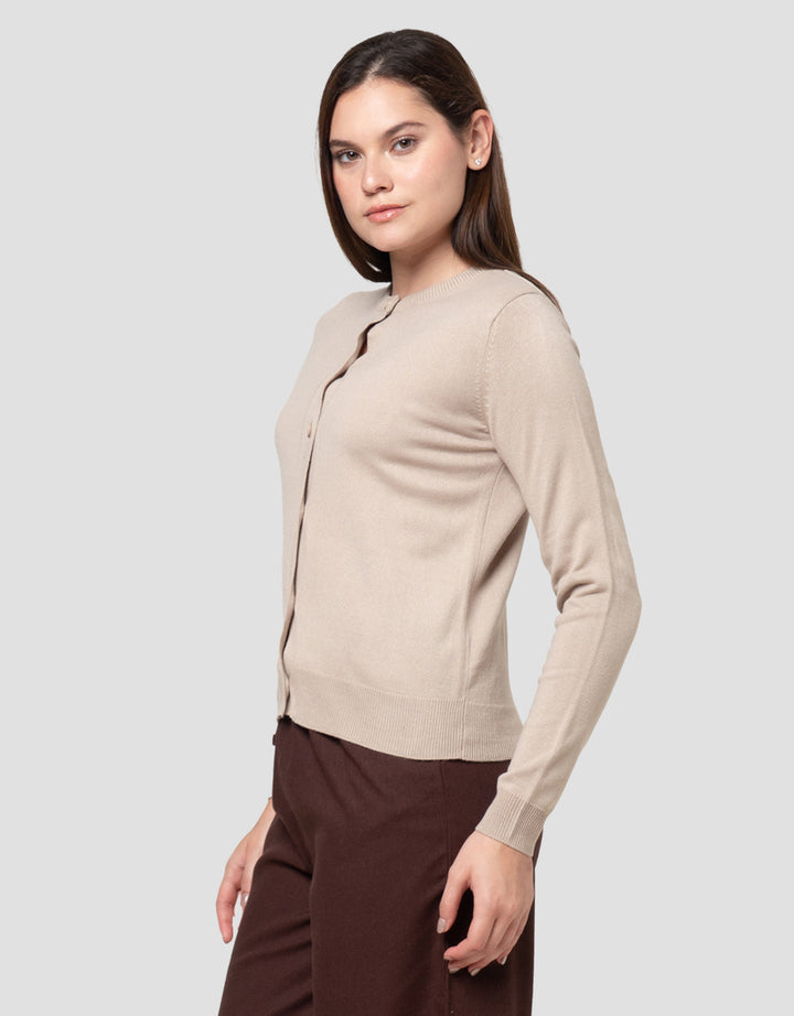 Nevada Solid Flat Knit Basic Cardigan Wanita