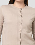 Nevada Solid Flat Knit Basic Cardigan Wanita