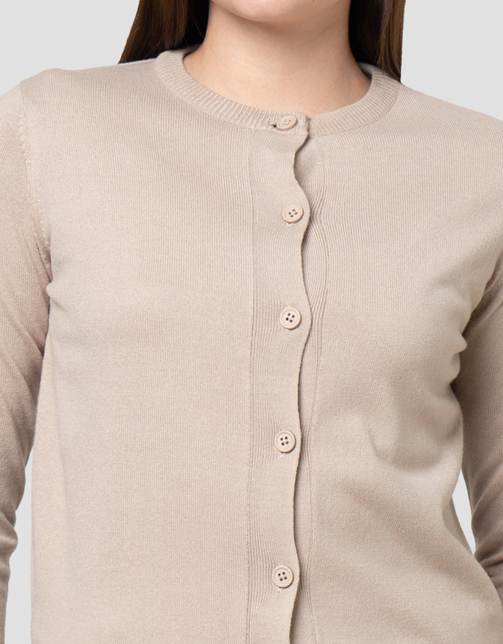 Nevada Solid Flat Knit Basic Cardigan Wanita