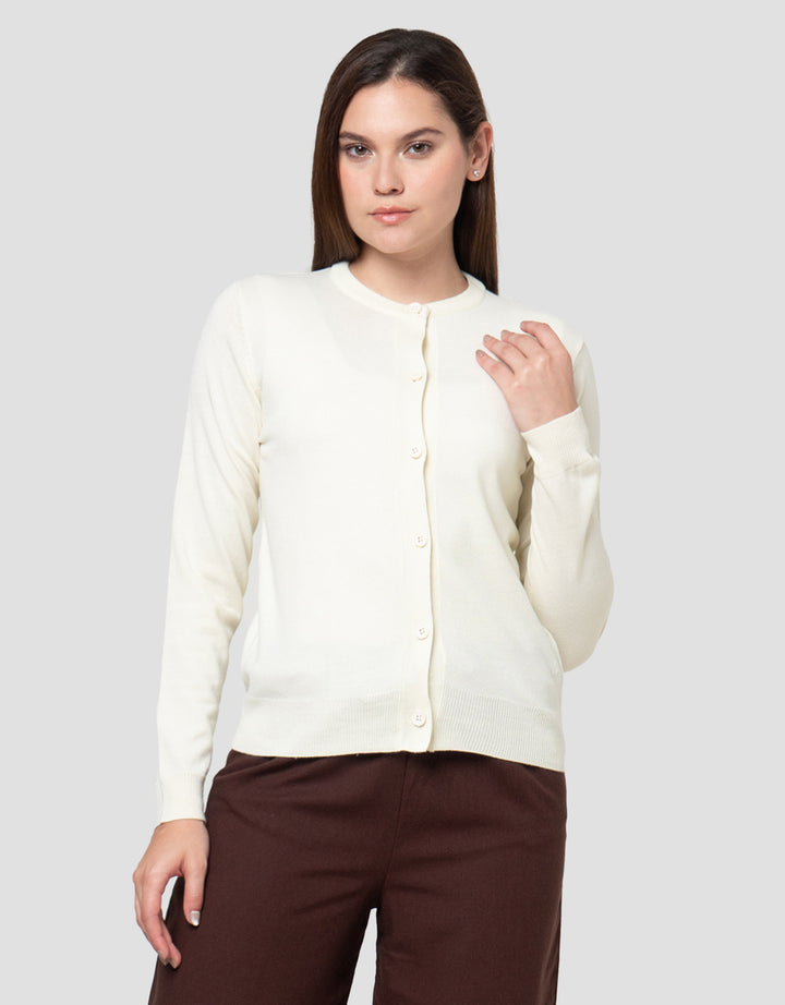 Nevada Solid Flat Knit Basic Cardigan Wanita