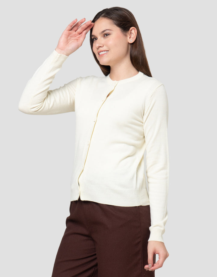 Nevada Solid Flat Knit Basic Cardigan Wanita