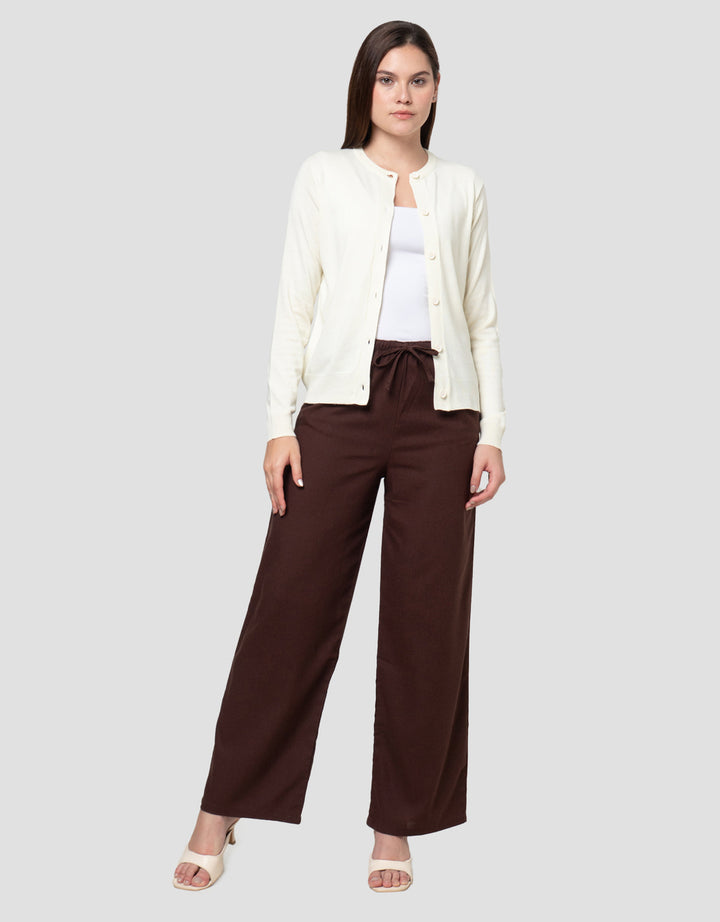 Nevada Solid Flat Knit Basic Cardigan Wanita