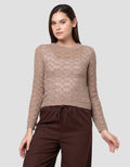 Nevada Flat Knit Textured Sweater Wanita