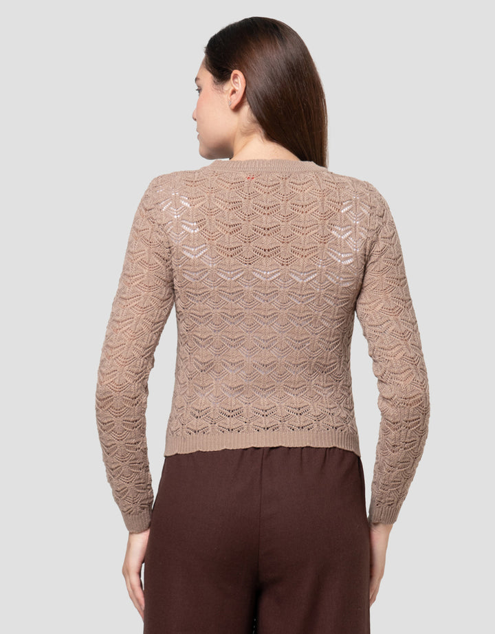 Nevada Flat Knit Textured Sweater Wanita
