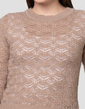 Nevada Flat Knit Textured Sweater Wanita