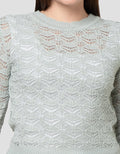 Nevada Flat Knit Textured Sweater Wanita