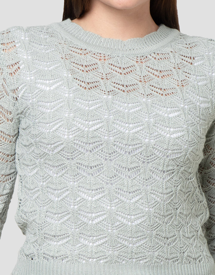 Nevada Flat Knit Textured Sweater Wanita