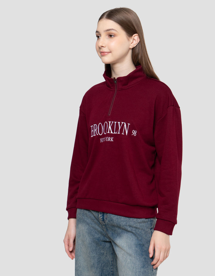 Nevada Reg French Half Zipper Sweater Wanita