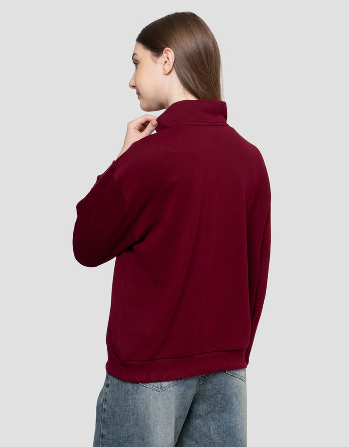 Nevada Reg French Half Zipper Sweater Wanita