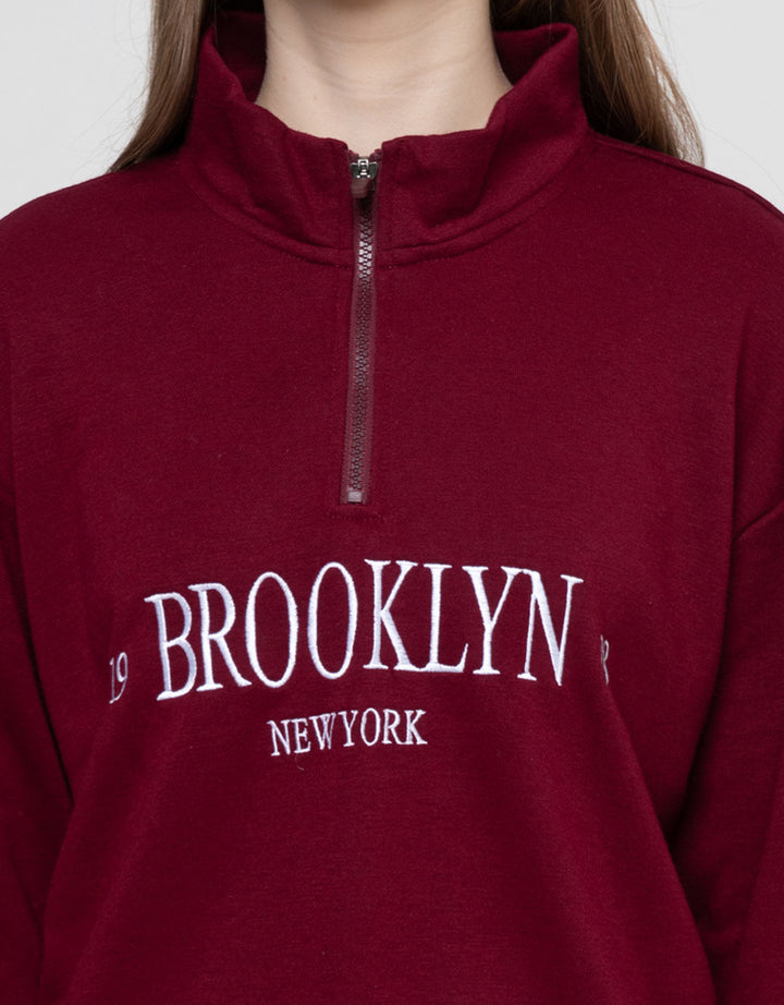 Nevada Reg French Half Zipper Sweater Wanita